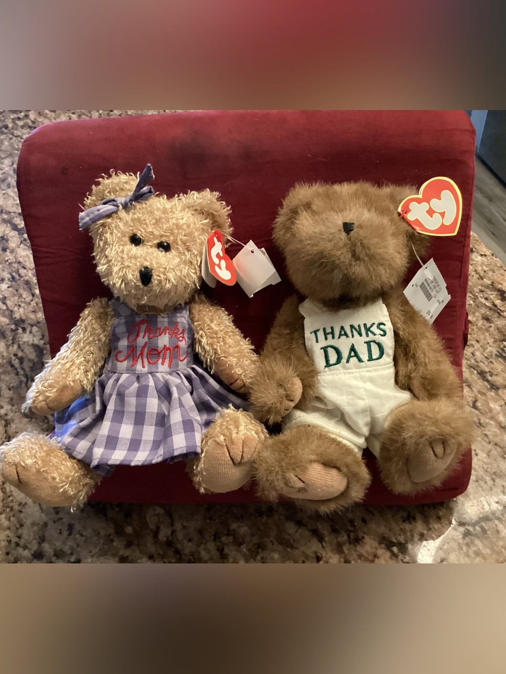 TY beanie babies thank you Mom. Thank you dad bears